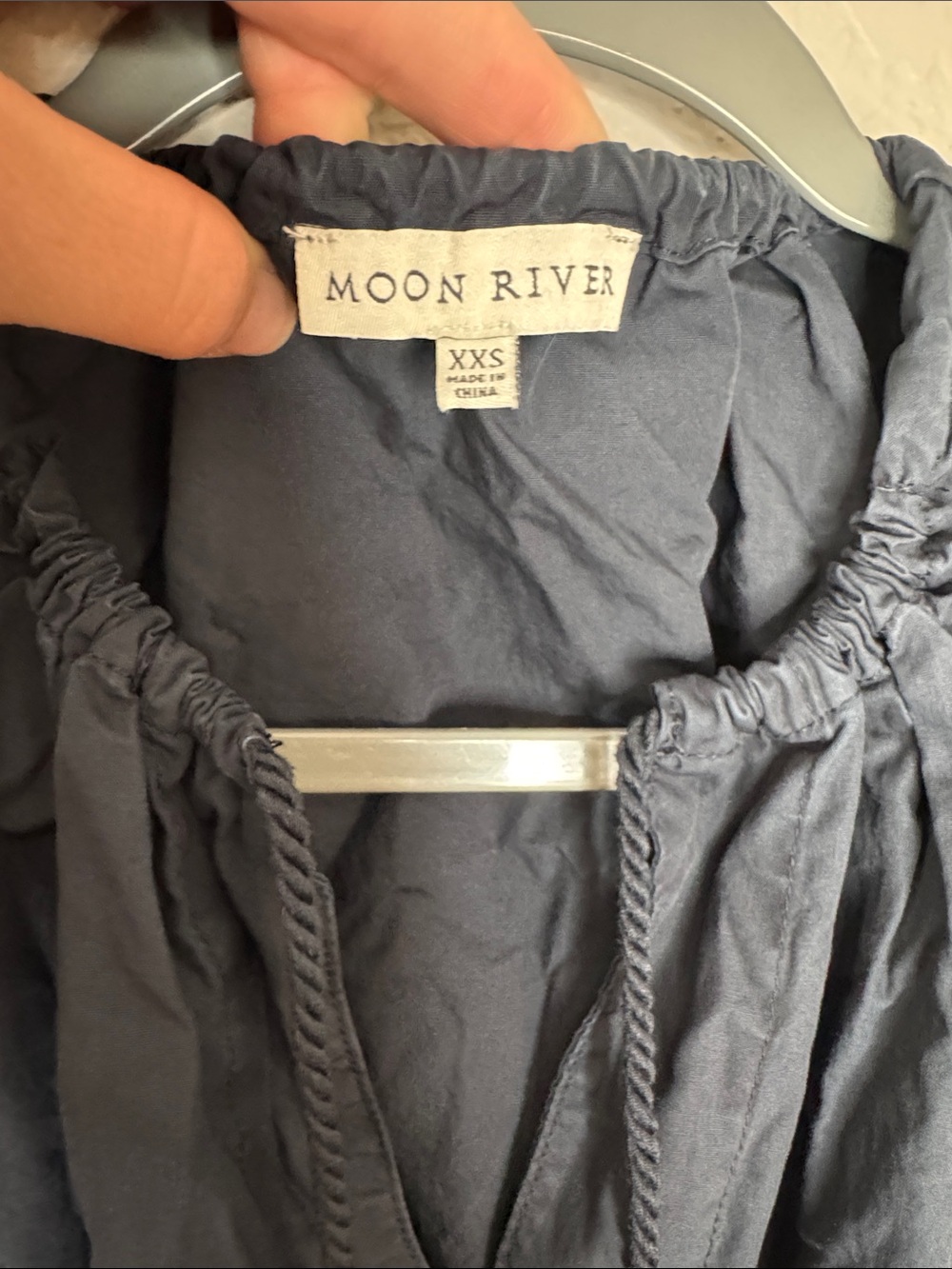 Moon River Gathered Shirred Midi Dress Navy XXS Cut Out Back - Picture 3 of 7